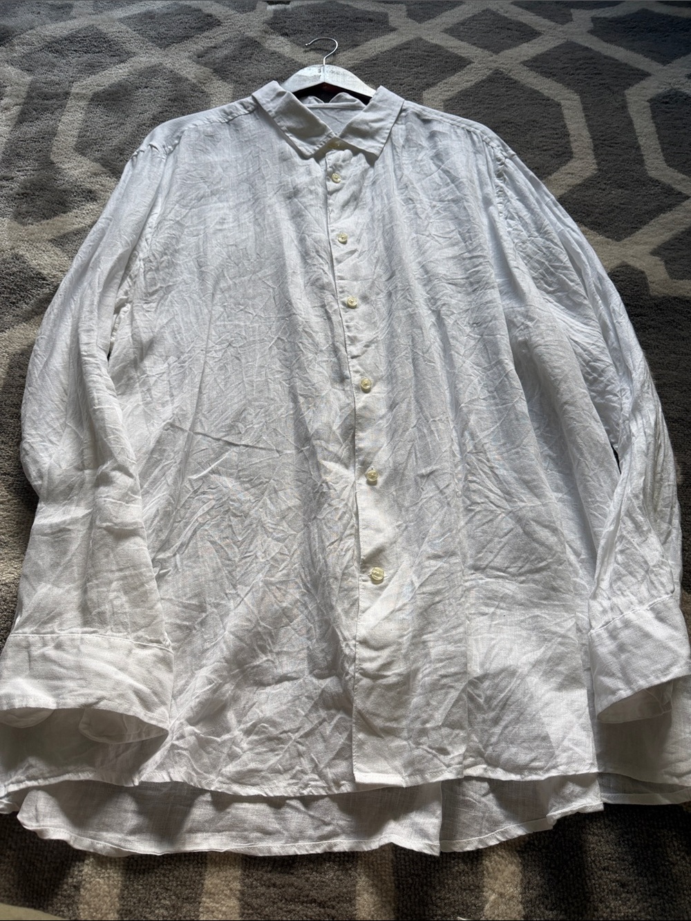 Tasso Elba White Linen button up shirt 3X - worn once
